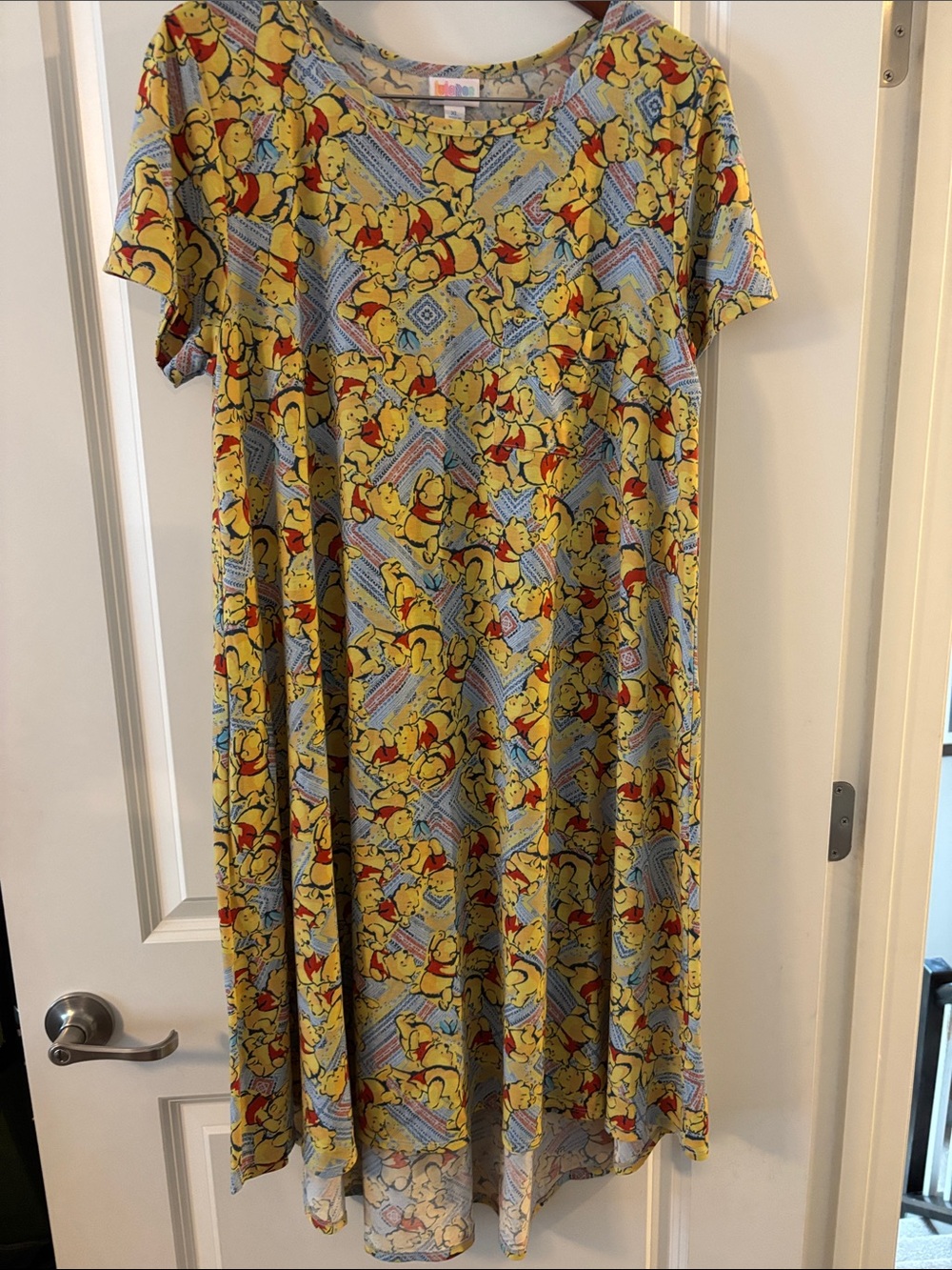 LuLaRoe Yellow Winnie the Pooh High-Low Carly Dress